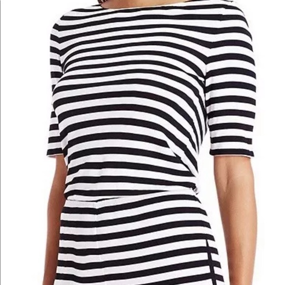 DVF Kendra Striped Open Back Jumpsuit Size 8 - Picture 3 of 9